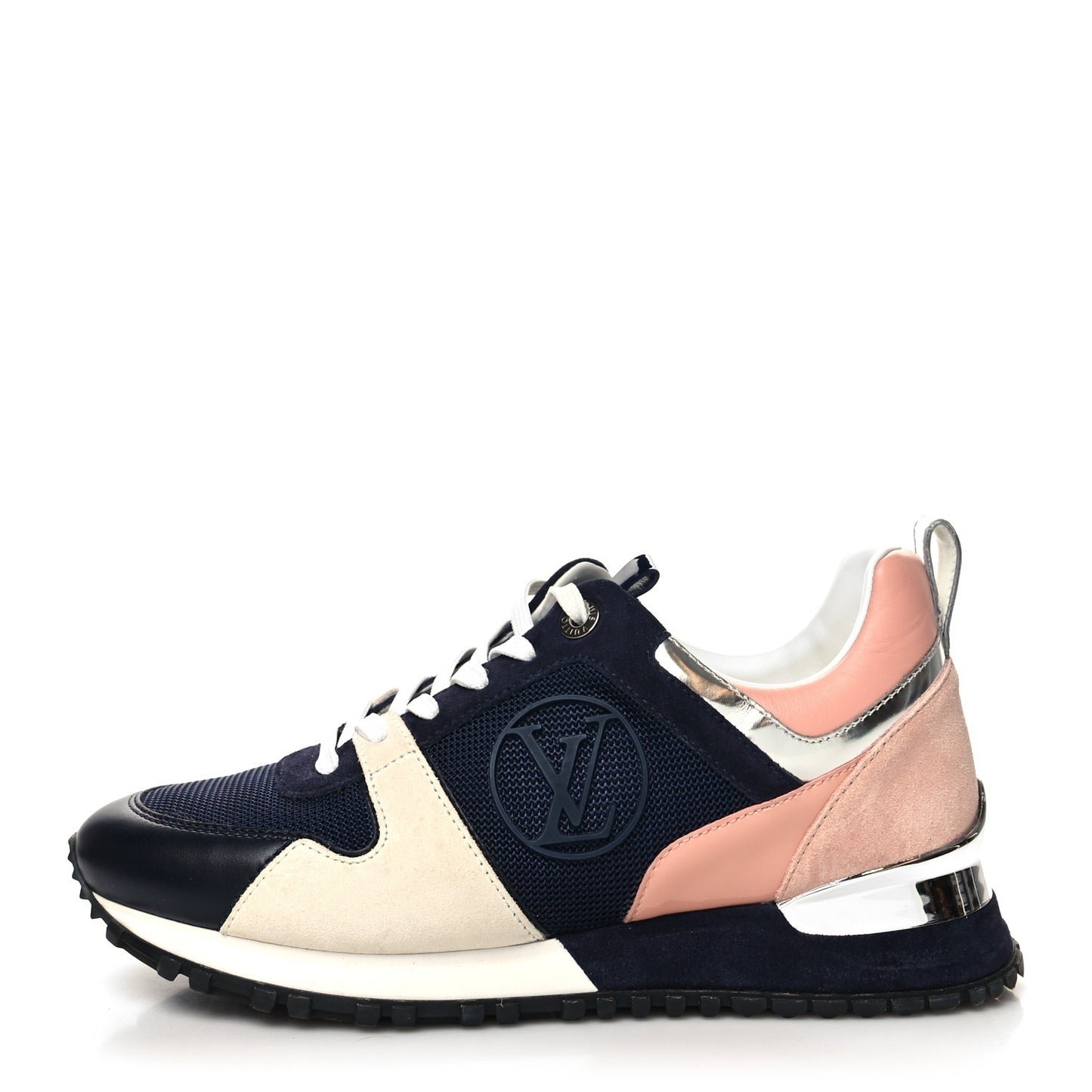 Suede Calfskin Run Away Sneakers 37 Blue Pink White