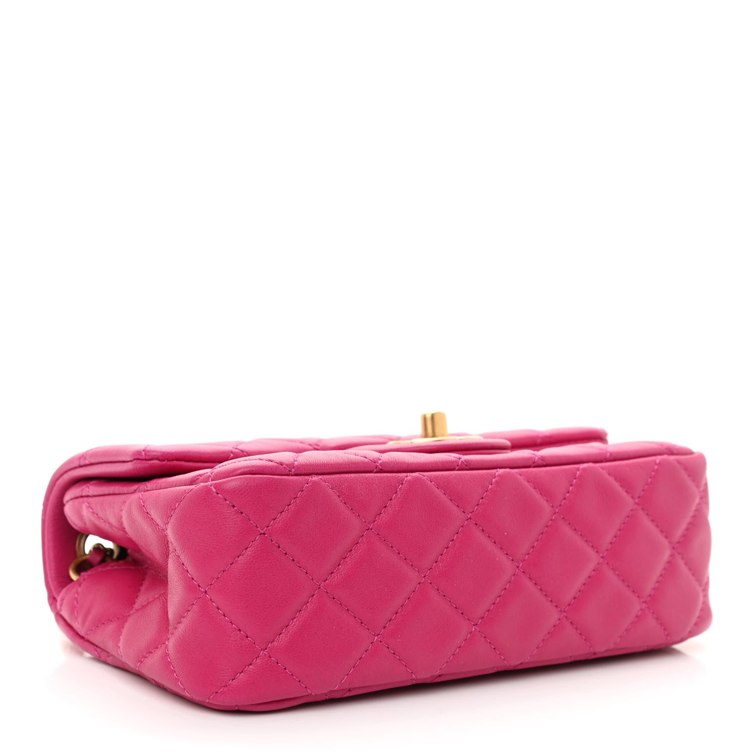 Chanel Lambskin Quilted Mini Rectangular Pearl Crush Flap Fuchsia 4 of 11