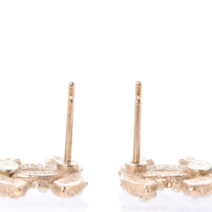 Chanel Pearl CC Drop Earrings Gold 4 of 9