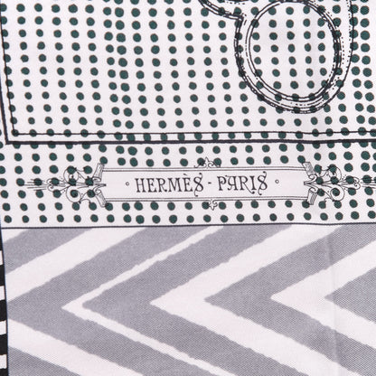 Hermes Silk Manufacture de Boucleries Scarf 90 Blanc Rose Indien Gris 6 of 8