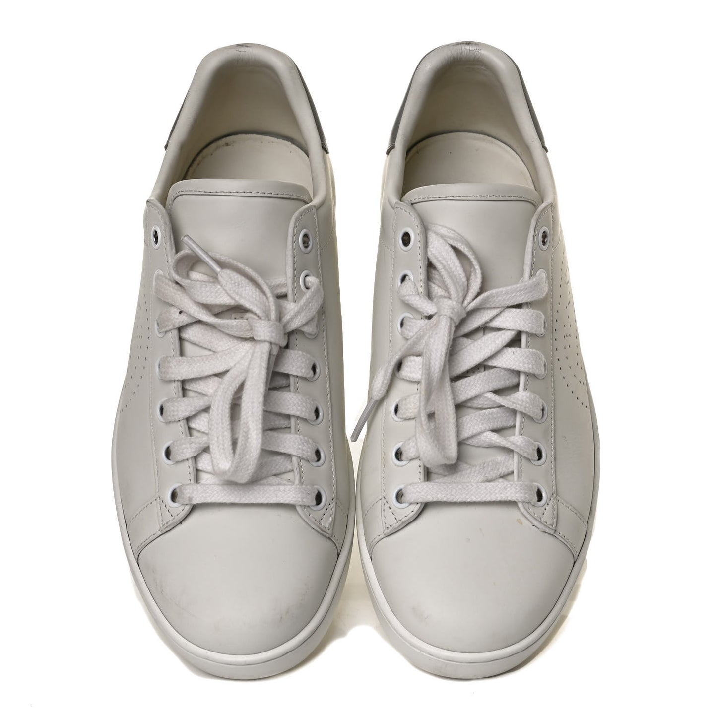 Calfskin Interlocking G Perforated Womens Ace Sneakers 39 White Grey Sky
