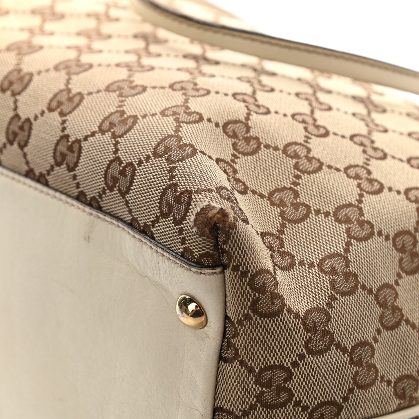 Monogram Medium New Britt Tote Off White