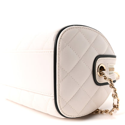 Chanel Lambskin Quilted Barrel Clutch With Chain White 10 of 11