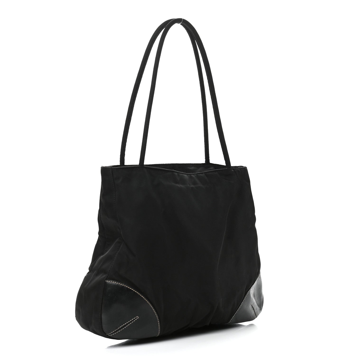 Prada Tessuto Nylon Soft Calf Tote Black 2 of 13