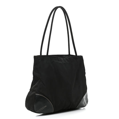 Prada Tessuto Nylon Soft Calf Tote Black 2 of 13