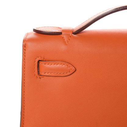 Hermes Swift Kelly Pochette Clutch Orange 13 of 23