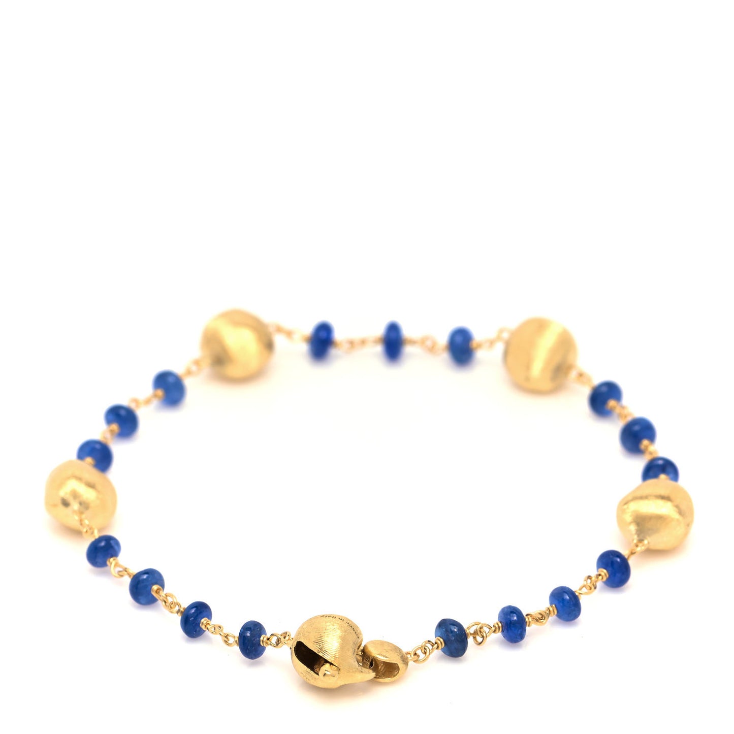 18K Yellow Gold Blue Sapphire Africa Bracelet