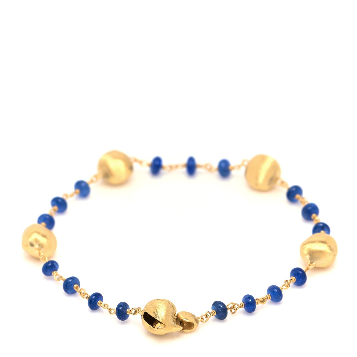 Marco Bicego 18K Yellow Gold Blue Sapphire Africa Bracelet 1 of 5