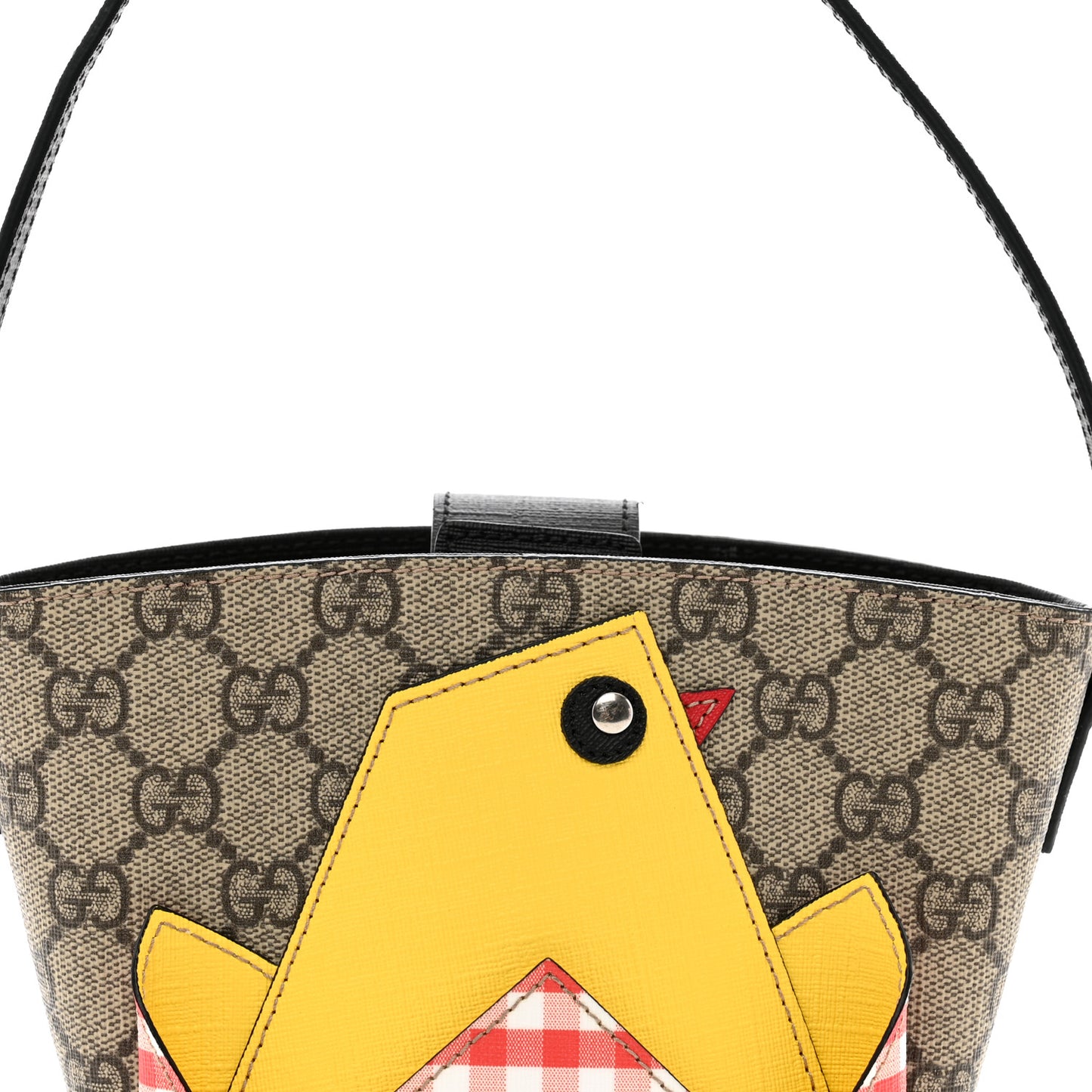 GG Supreme Monogram Childrens Chick Bucket Bag Black
