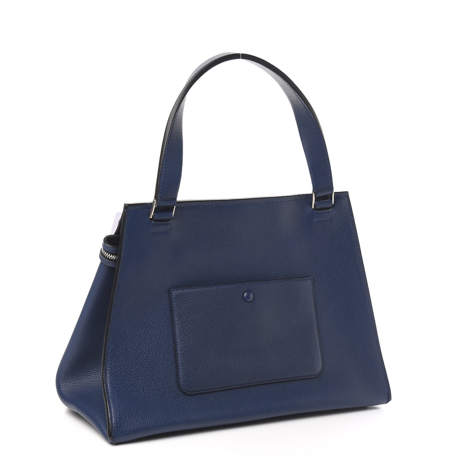 Celine Drummed Calfskin Medium Edge Shoulder Bag Navy 3 of 10
