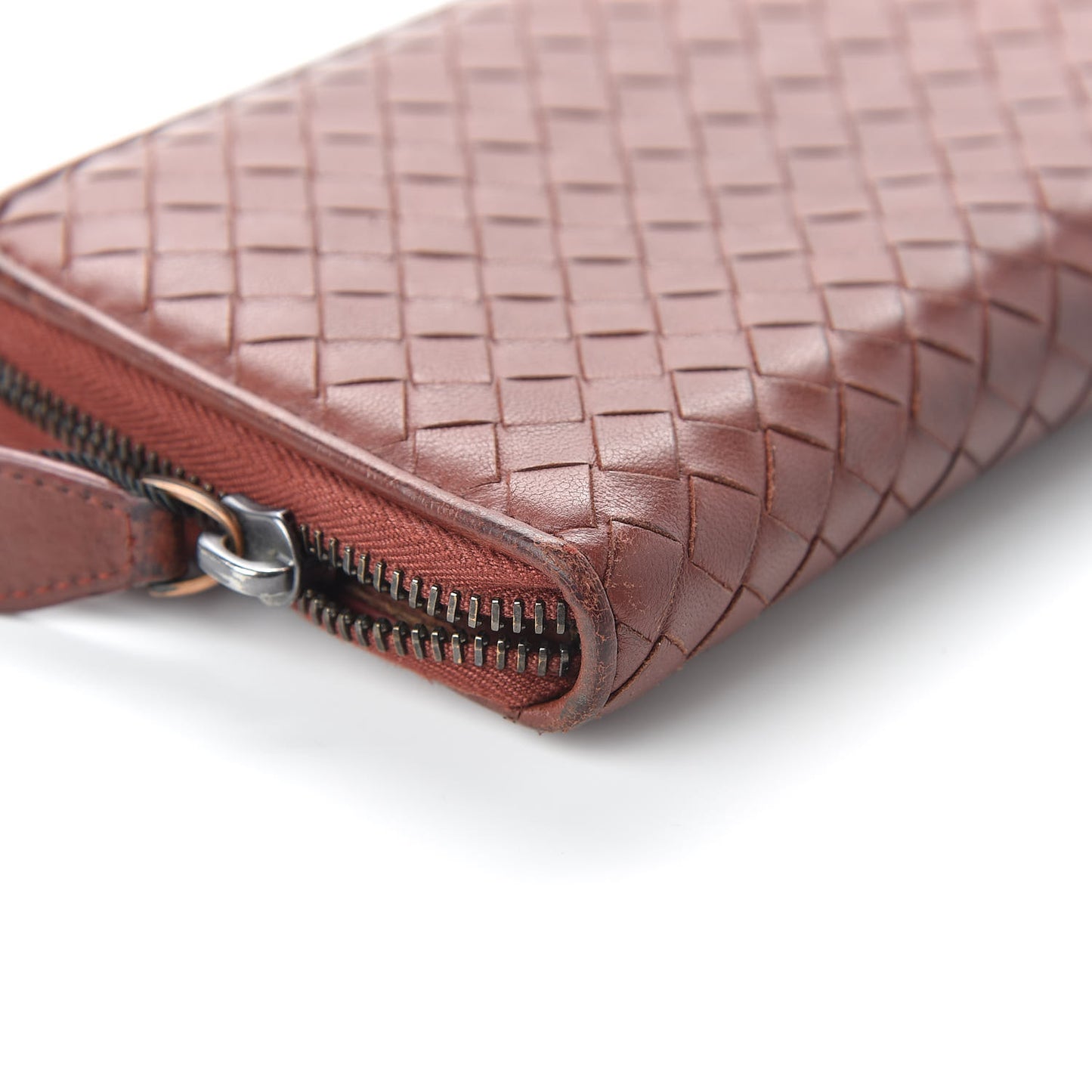 Nappa Intrecciato Zip Around Wallet Canyon