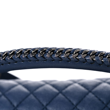 Chanel Calfskin Quilted Medium Top Handle Boy Flap Blue 14 of 14