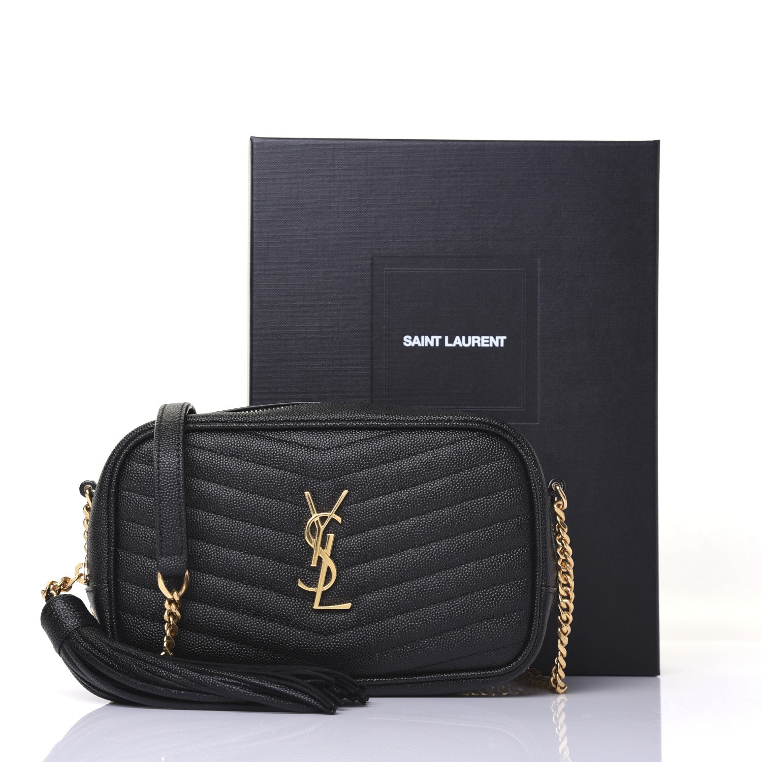 Saint Laurent Grain De Poudre Matelasse Monogram Mini Lou Camera Bag Black 15 of 15