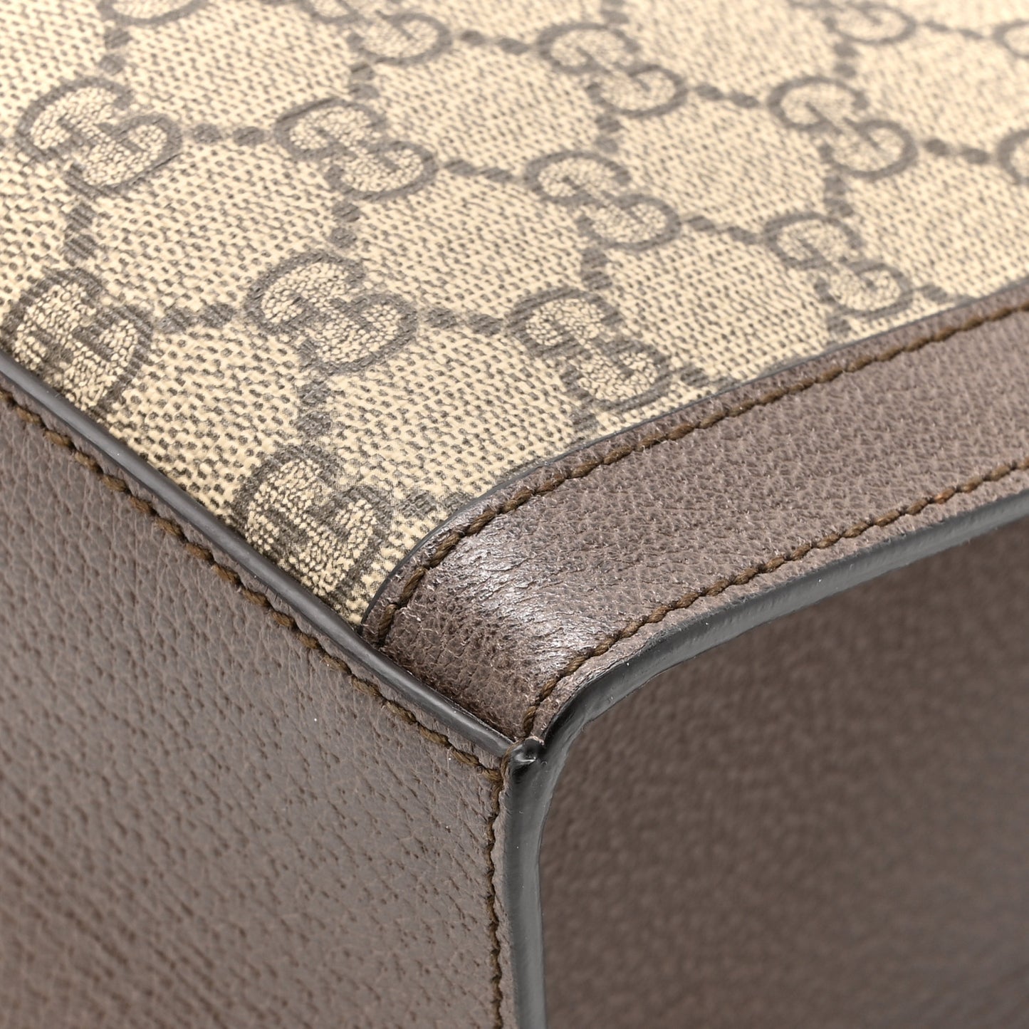 GG Supreme Monogram Web Ophidia Vertical Tote Brown