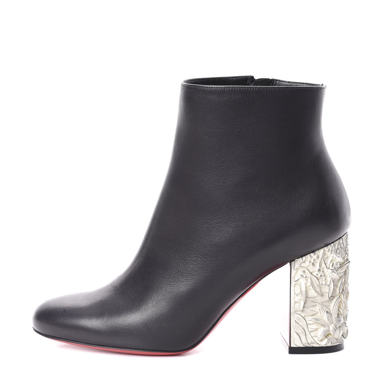Calfskin Bas Relief Pietra 85 Ankle Boots 37.5 Black