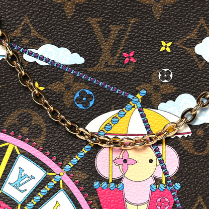 Louis Vuitton Monogram 2020 Christmas Animation Big Wheel Double Zip Pochette Rose Ballerine 10 of 13