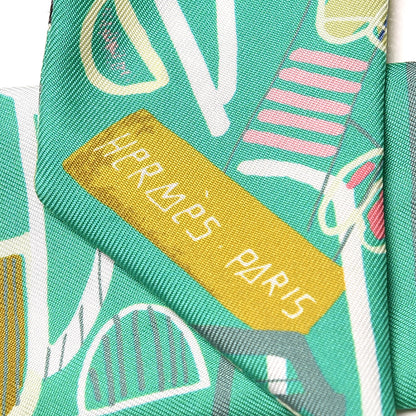 Hermes Silk Modernisme Tropical Twilly Emeraude Rose Aqua 3 of 6