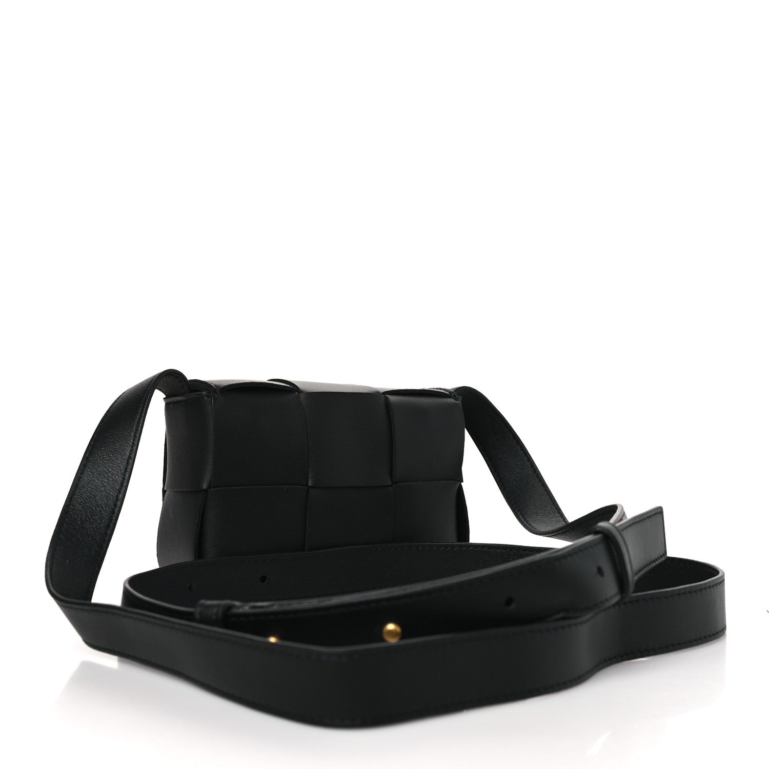 Bottega Veneta Lambskin Maxi Intrecciato Extra Mini Cassette Crossbody Bag Black 3 of 9