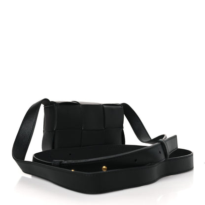 Bottega Veneta Lambskin Maxi Intrecciato Extra Mini Cassette Crossbody Bag Black 3 of 9