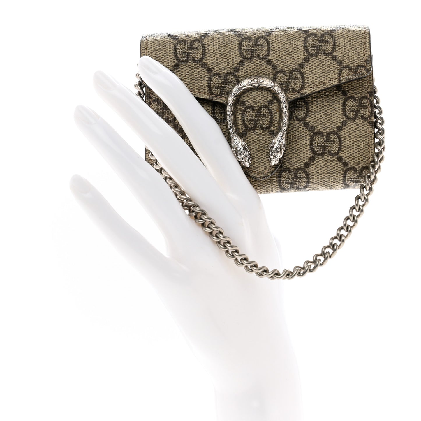 GG Supreme Monogram Dionysus Coin Purse Taupe