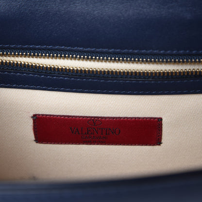 Valentino Garavani Vitello Small Glam Lock Rockstud Flap Marine 6 of 8