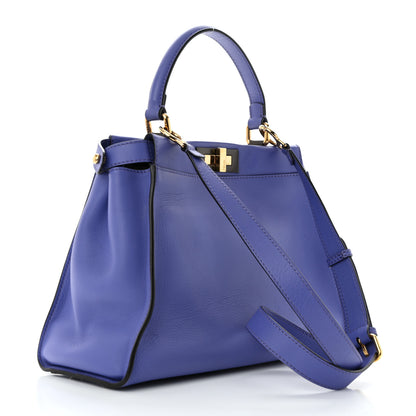 Fendi Vitello Seta Medium Peekaboo Iconic Satchel Viola Cassis 2 of 13