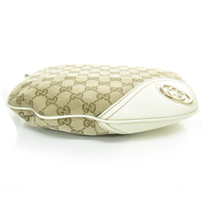 Gucci Monogram Medium New Britt Half Moon Hobo White 3 of 7