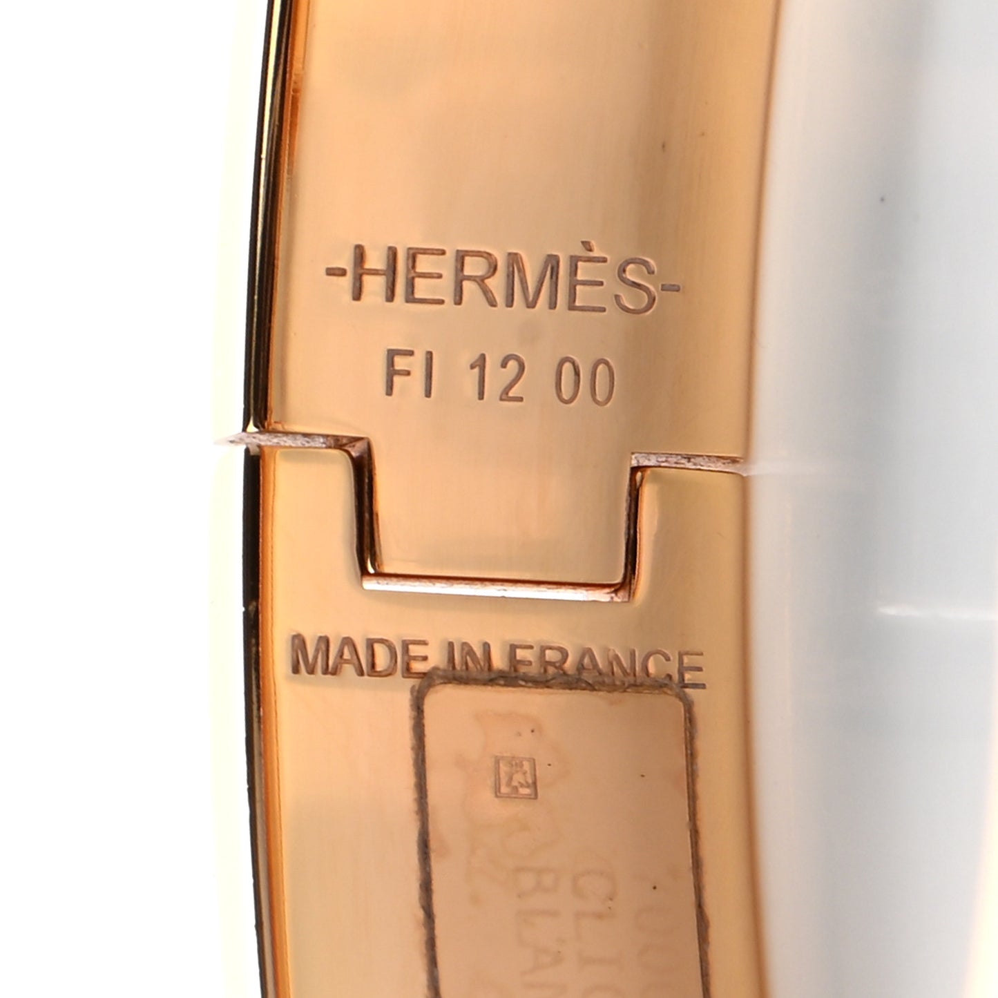 Enamel Narrow Clic Clac H Bracelet PM White