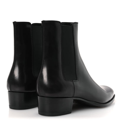 Saint Laurent Calfskin Mens Wyatt 40mm Chelsea Boots 45 Sparrow Brown 5 of 12
