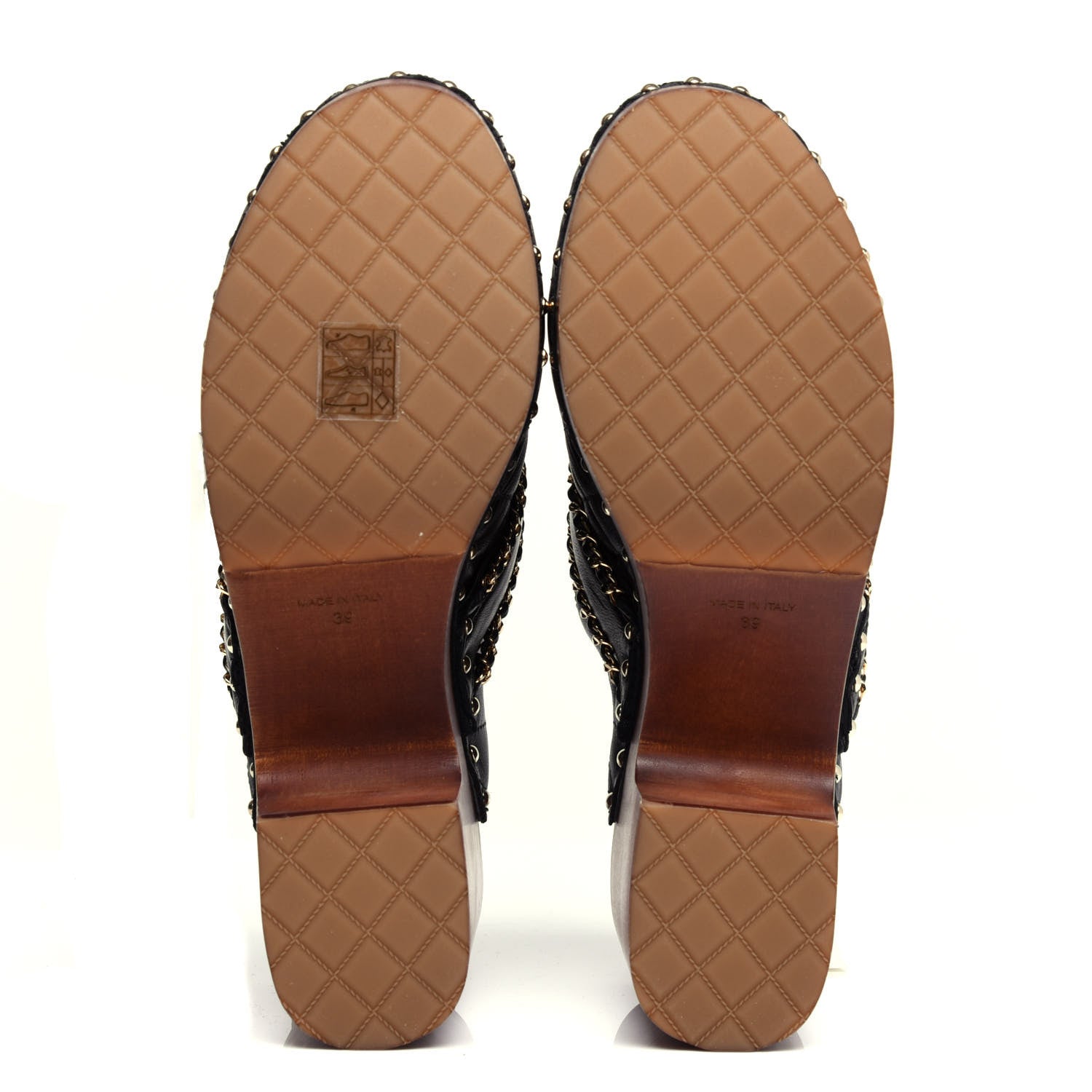 Chanel Lambskin Quilted Chain Clog Mules 39 Black 6 of 11