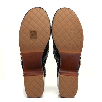 Chanel Lambskin Quilted Chain Clog Mules 39 Black 6 of 11