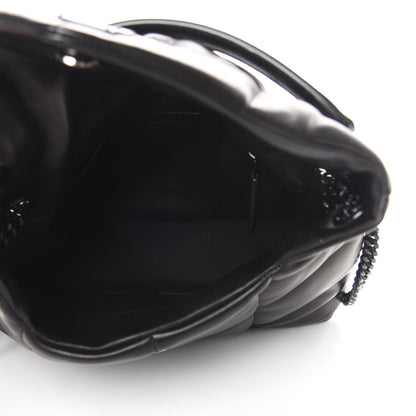 Saint Laurent Lambskin Quilted Small Loulou Puffer Monogram Chain Satchel Black 5 of 12