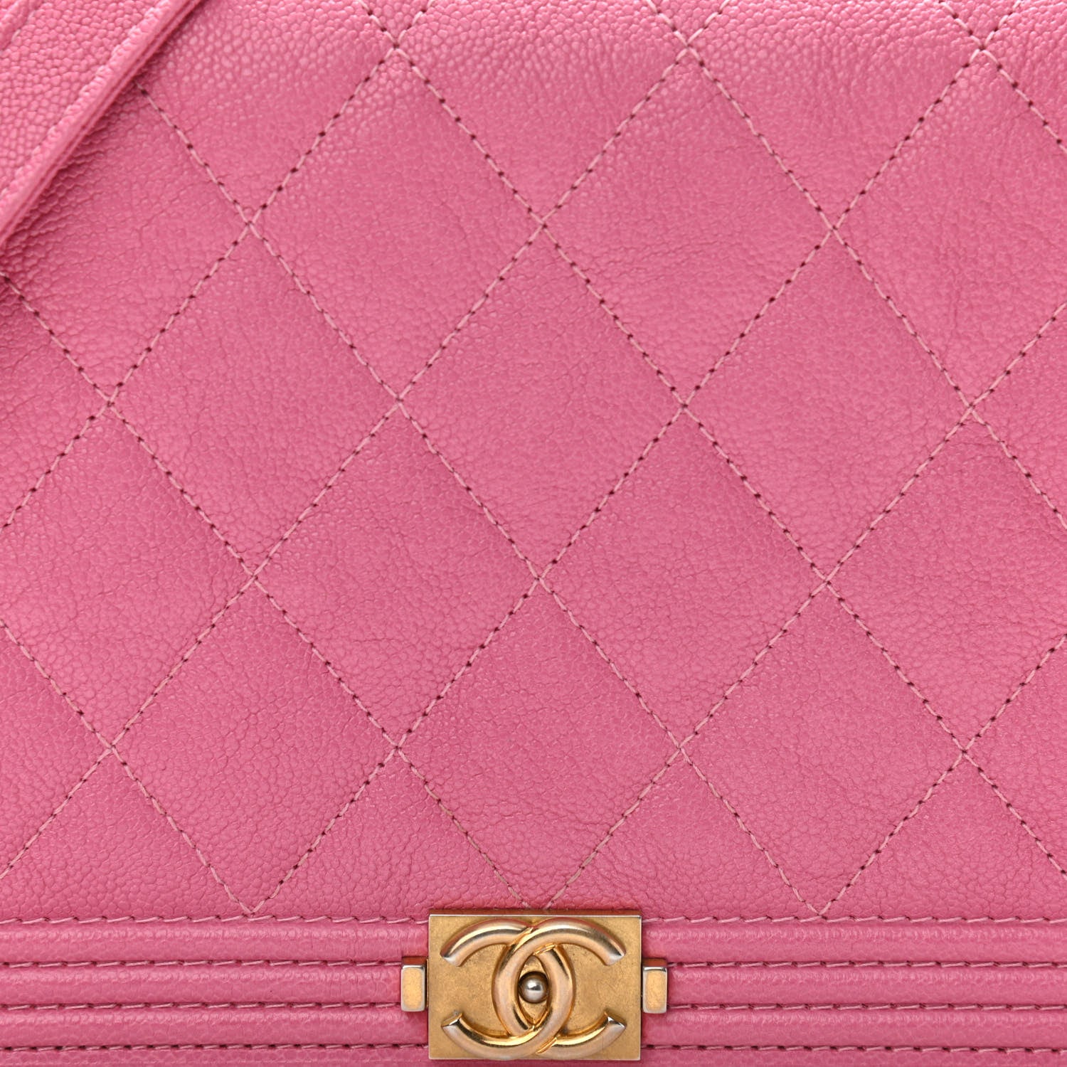 Chanel Caviar Quilted Boy Wallet On Chain WOC Pink 9 of 12