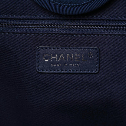 Chanel Mixed Fibers Calfskin Medium Deauville Tote Dark Blue 7 of 14