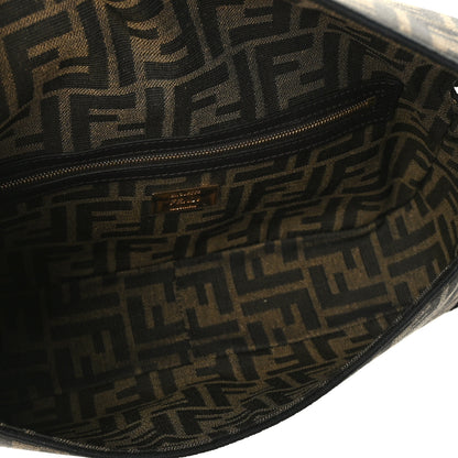Fendi Fabric Jacquard FF 1974 Medium Baguette Tobacco Moro Black 5 of 8