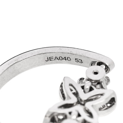 Louis Vuitton 18K White Gold Diamond Blossom Chain Ring 53 6.5 6 of 6