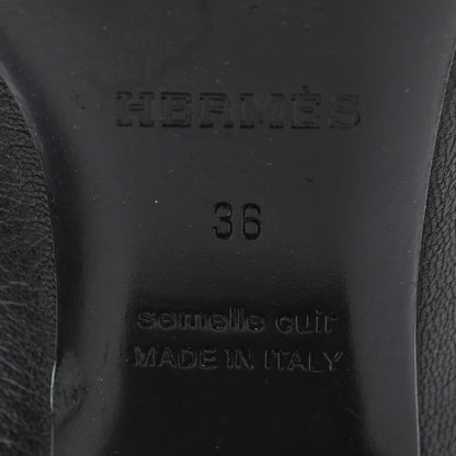 Hermes Goatskin Paradis Mules 36 Black 6 of 8