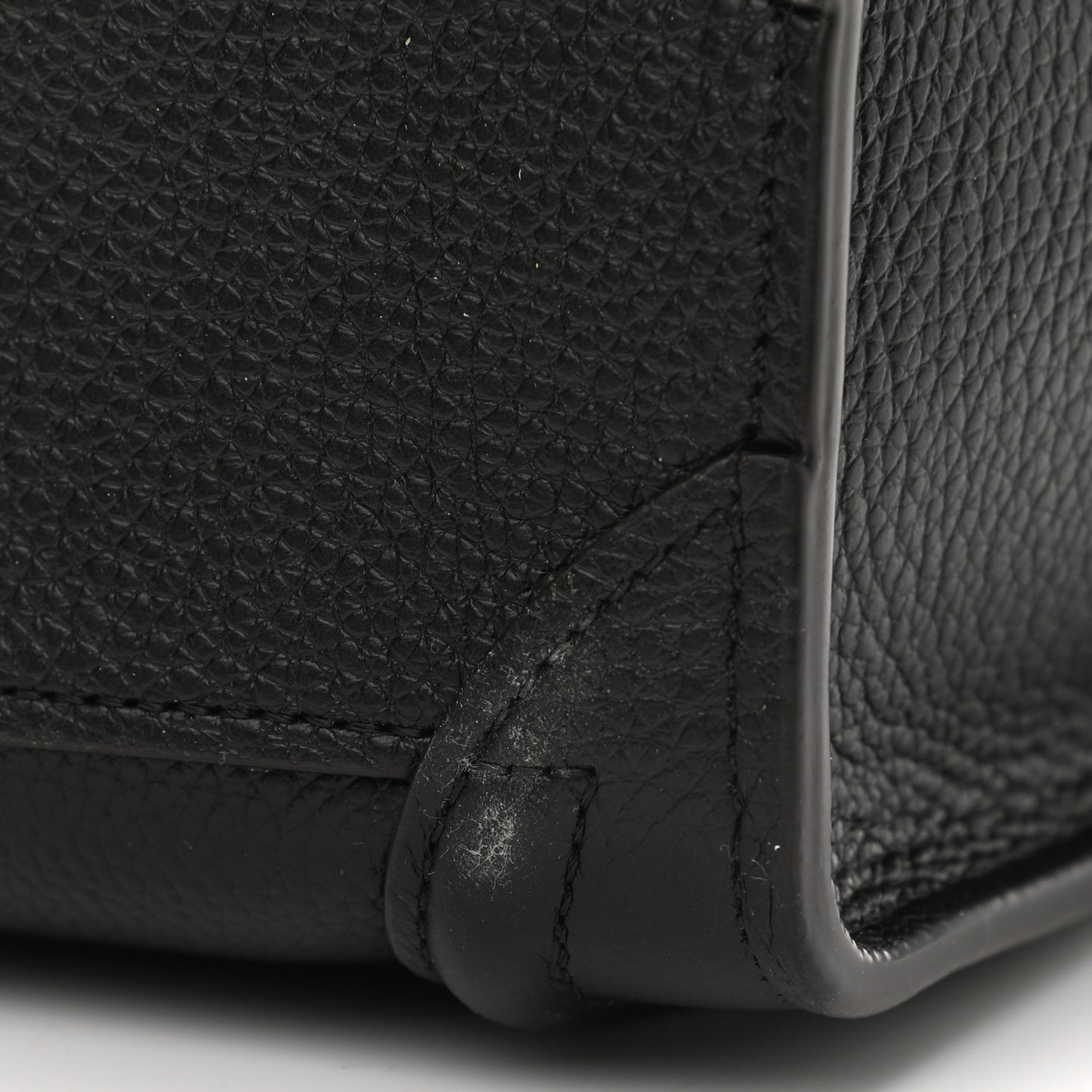 Drummed Calfskin Nano Luggage Black