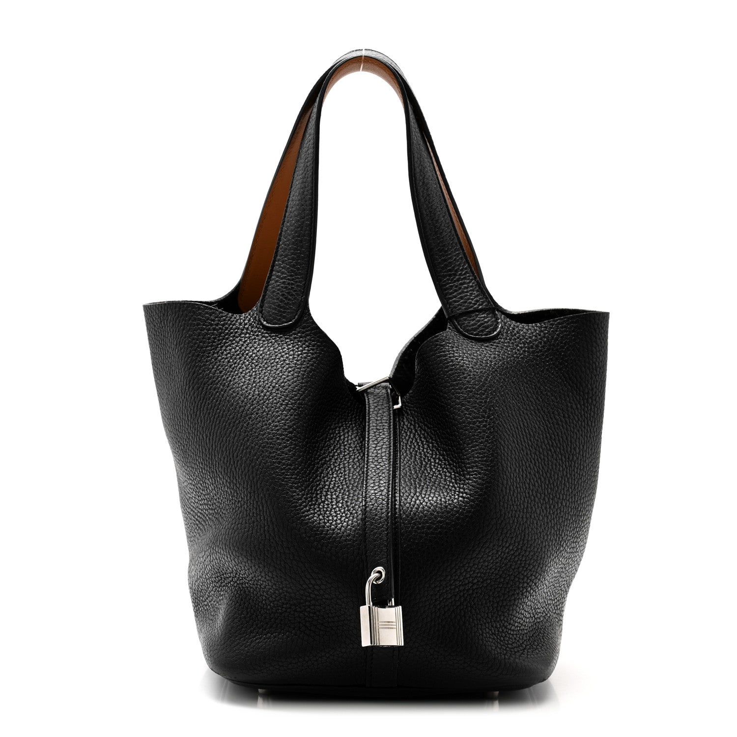 Hermes Taurillon Clemence Swift Eclat Picotin Lock 22 MM Black Toffee 1 of 12