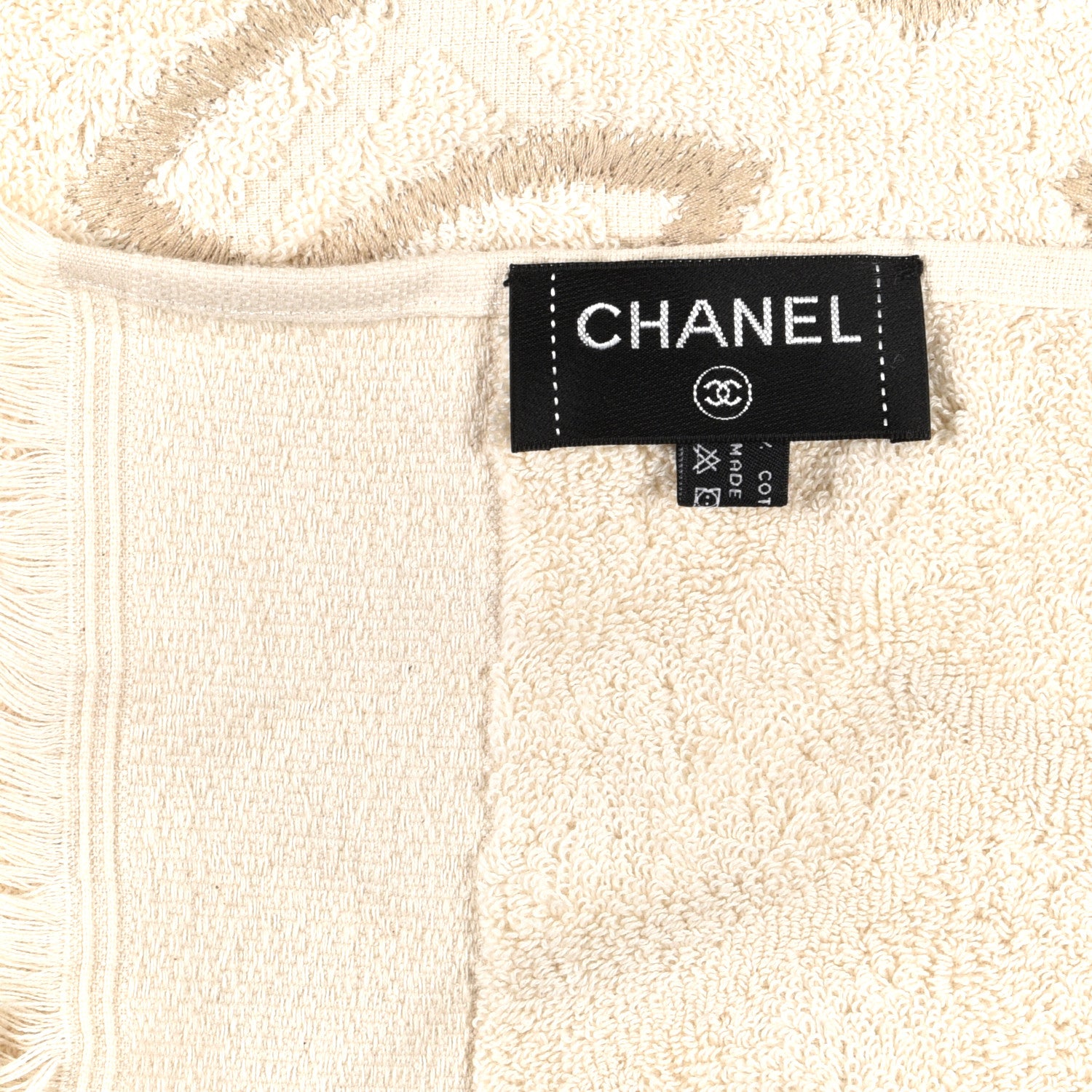Chanel Terry Cotton CC Beach Tote Towel Set Ivory 18 of 19