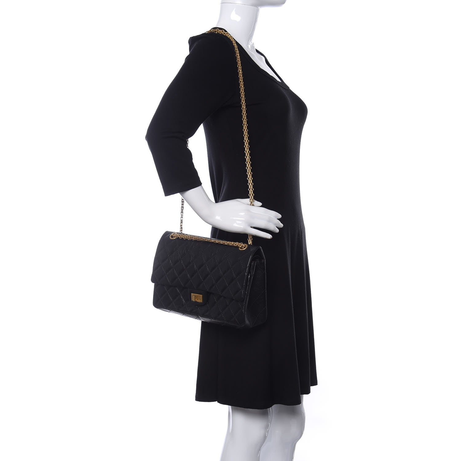 Chanel Aged Calfskin Quilted 2.55 Reissue 226 Flap Black 2 of 14