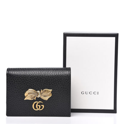 Gucci Calfskin GG Marmont Bow Card Case Black 11 of 11