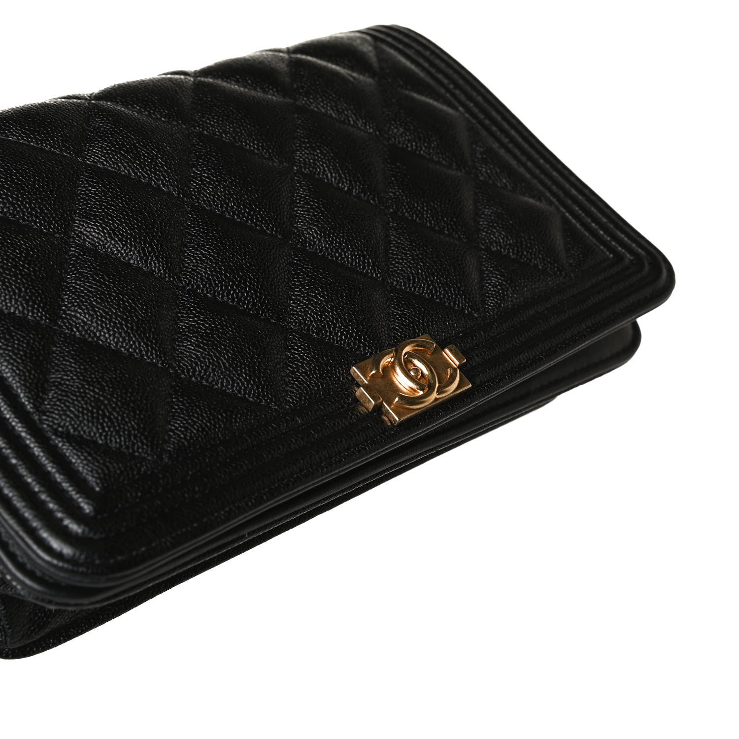 Chanel Caviar Quilted Boy Wallet On Chain WOC Black 12 of 20