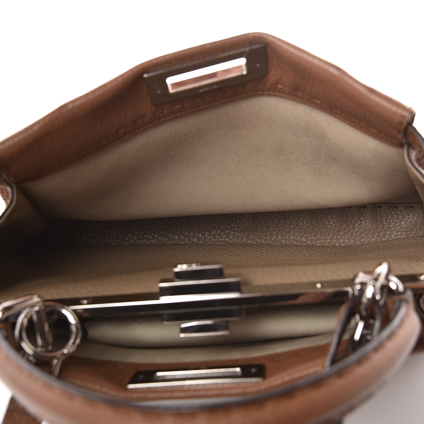 Cuoio Romano Selleria Bi-Color Medium Peekaboo Iconic Satchel Mou Deserto