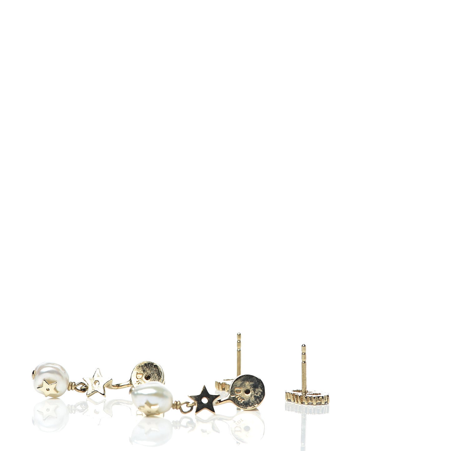Crystal Pearl Shiny-D Earrings Gold