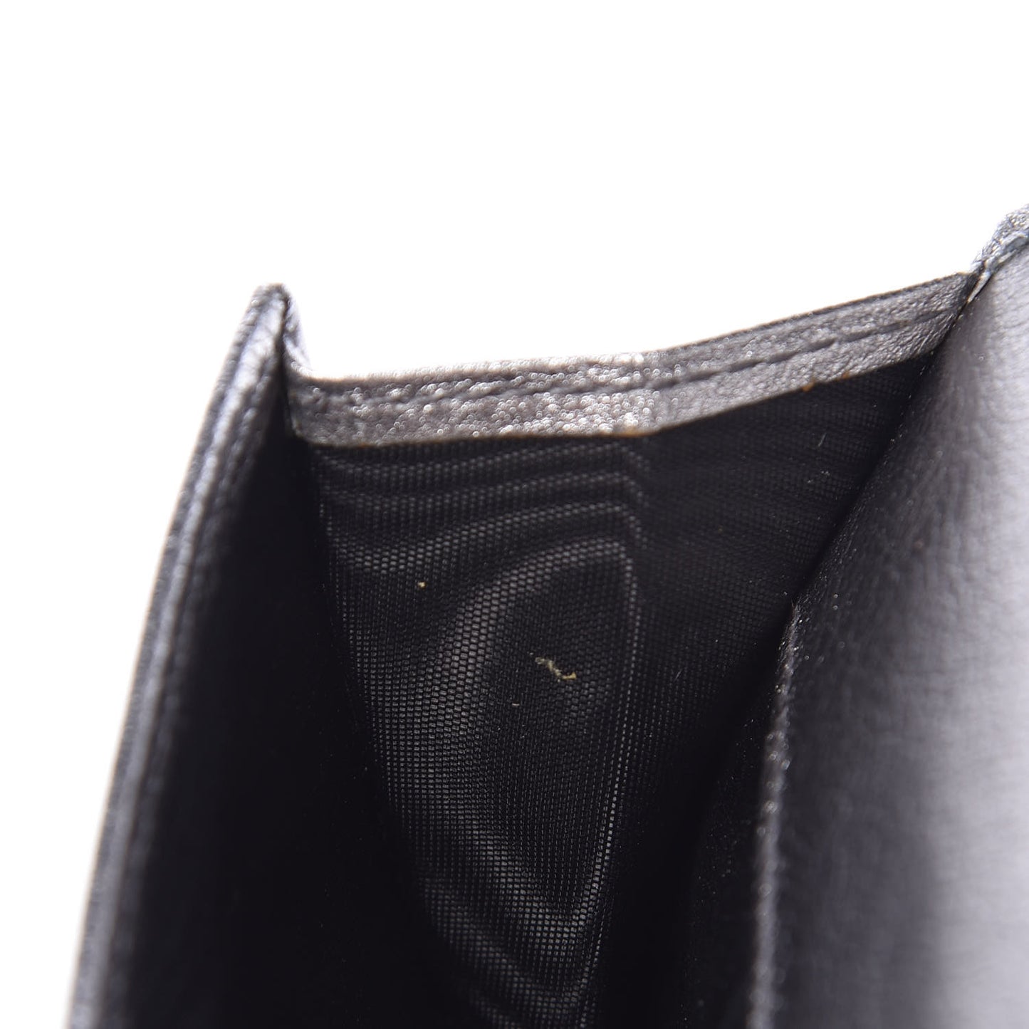 Metallic Grained Calfskin Y-Mail French Wallet Silver