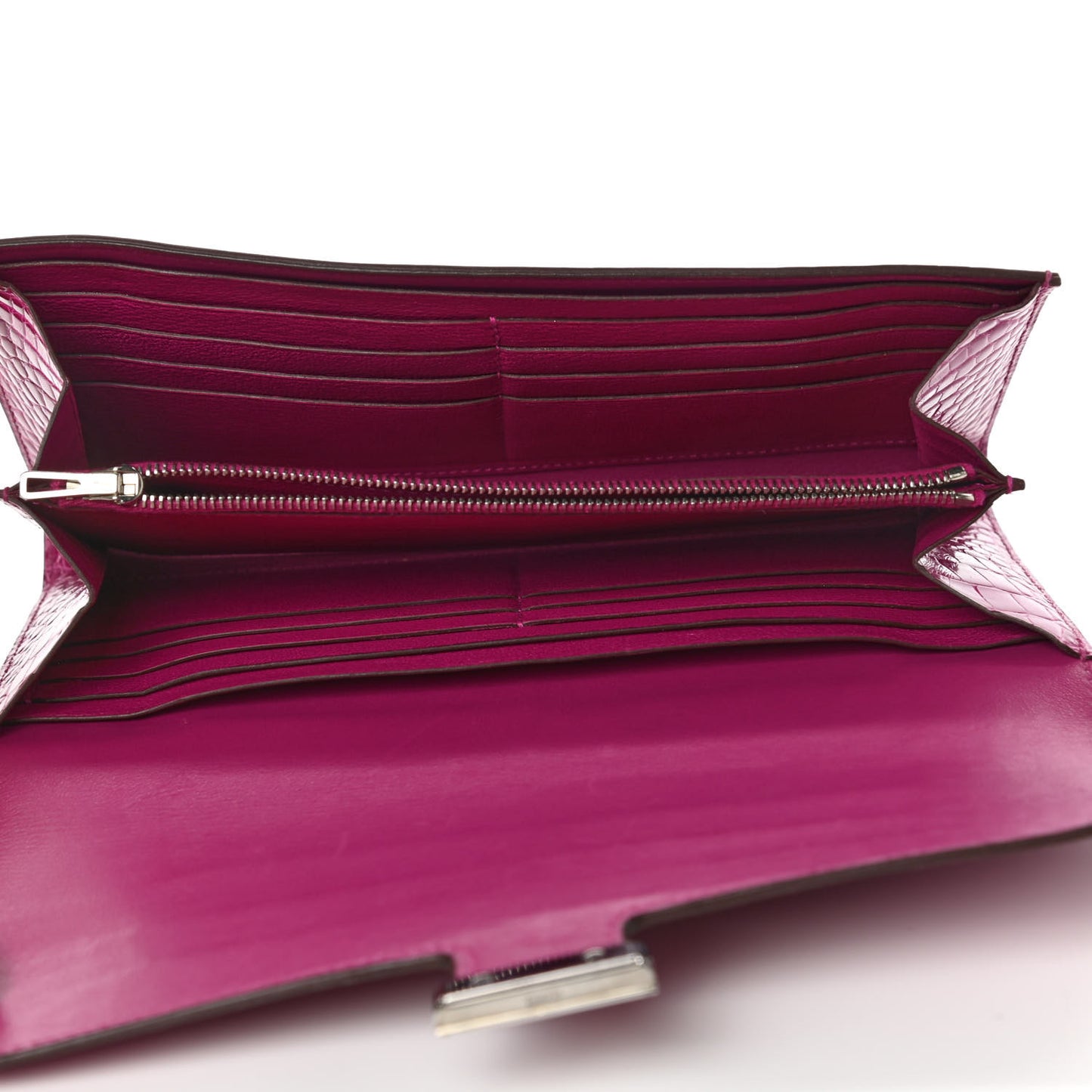 Shiny Alligator Constance Long Wallet Rose Scheherazade