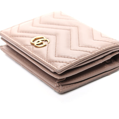 Gucci Calfskin Matelasse GG Marmont Card Case Wallet Porcelain Rose 9 of 11