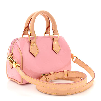 Louis Vuitton Vernis Monogram Nano Speedy Mochi Pink 3 of 16