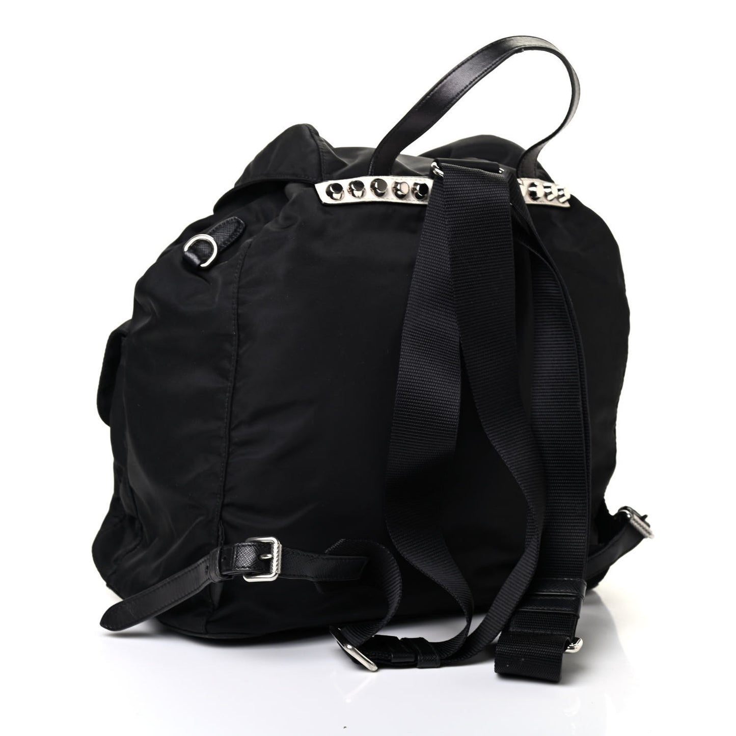 Nylon New Vela Studded Backpack Black Fuoco